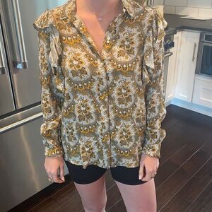 & Other Stories Ruffle Paisley Top